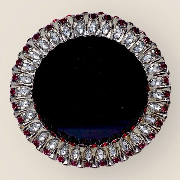 Papyrus Round Pink & Silver Bejeweled 4" x 4" (5" x 5")  Round Picture Frame - Picture 6 of 6